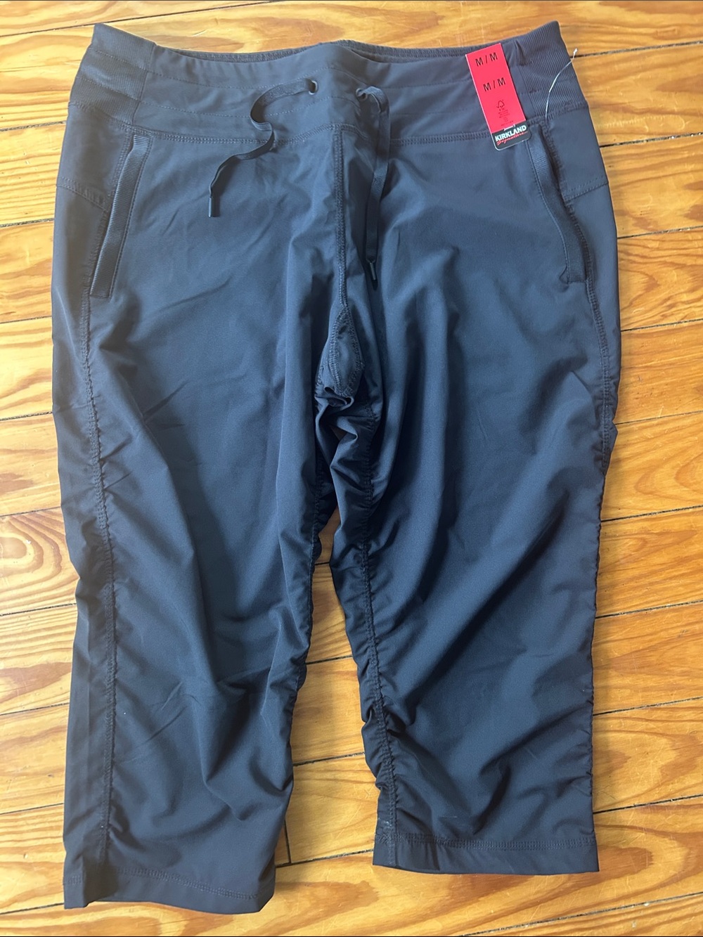 Kirkland Signature Black Womens Jogger-Style Capri Pants